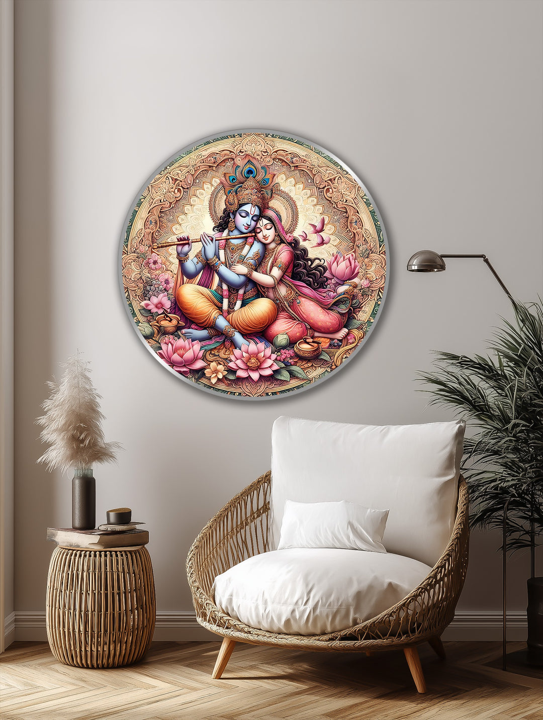 Devoción eterna – Radha Krishna Amor divino Cuadro al óleo