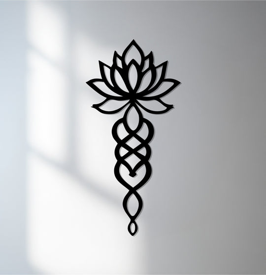 Lotus flower metal wall art for yoga room