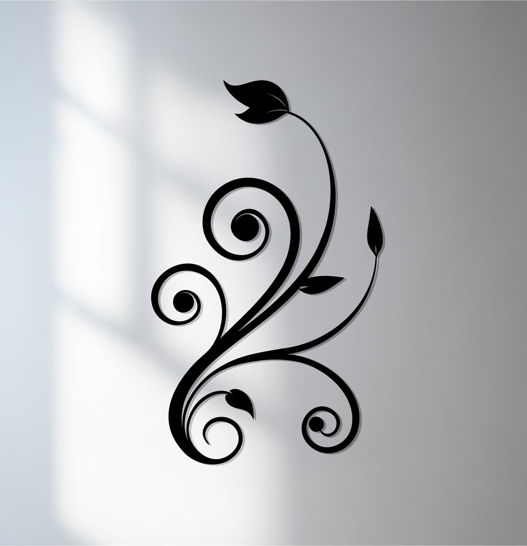 Floral vine metal wall art elegant decor