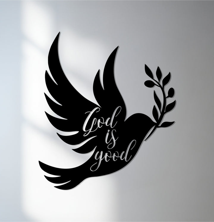 God Is Good dove metal wall art décor