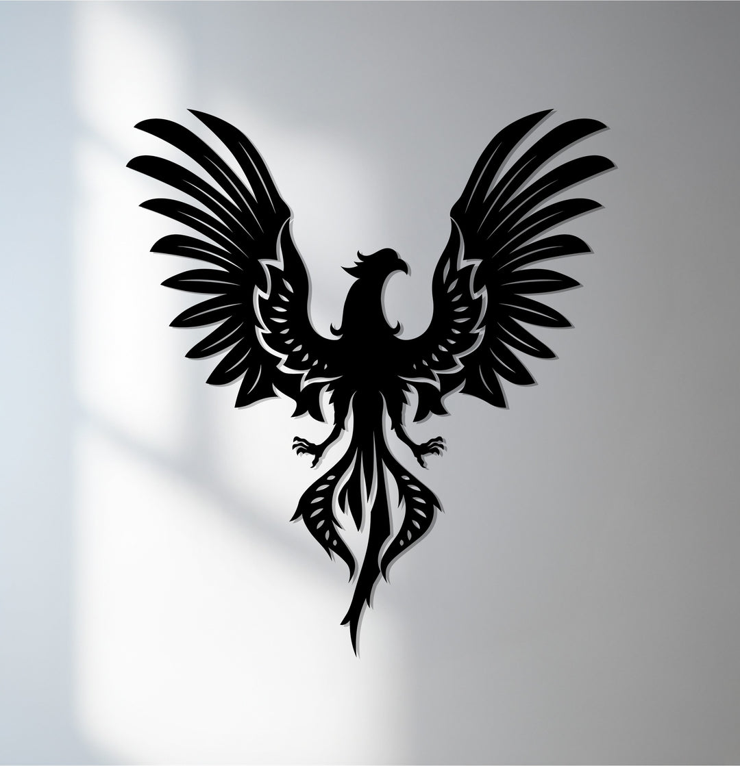 Tribal phoenix metal wall art décor