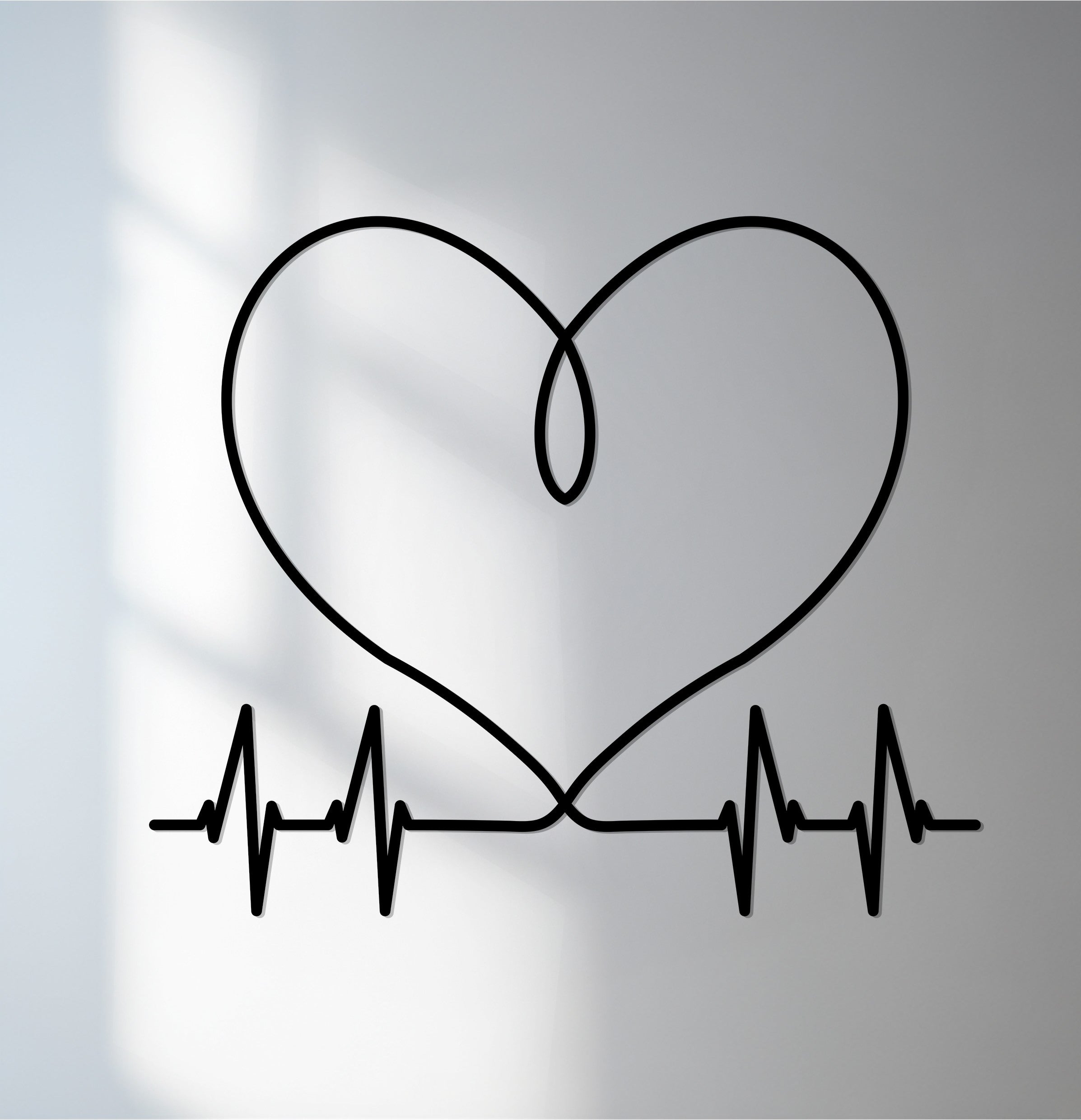 Infinite Heart Pulse Metal Wall Art – Modern Love Decor – MyPhotoStation