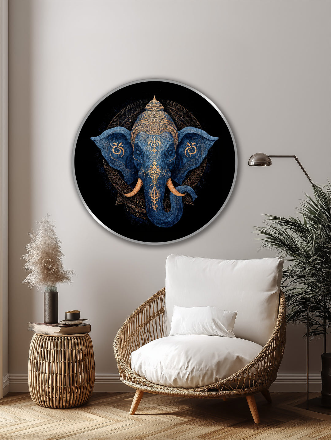 Majestad Divina Índigo – Ronda de Elefante Sagrado Cuadro al óleo