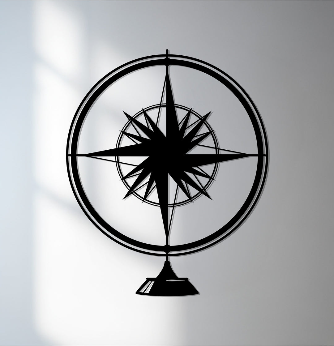 Compass rose metal wall art nautical decor