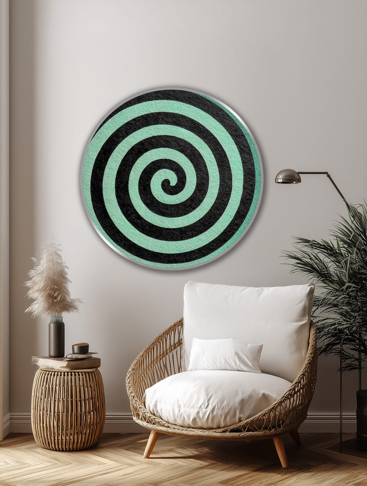 black spiral modern wall art