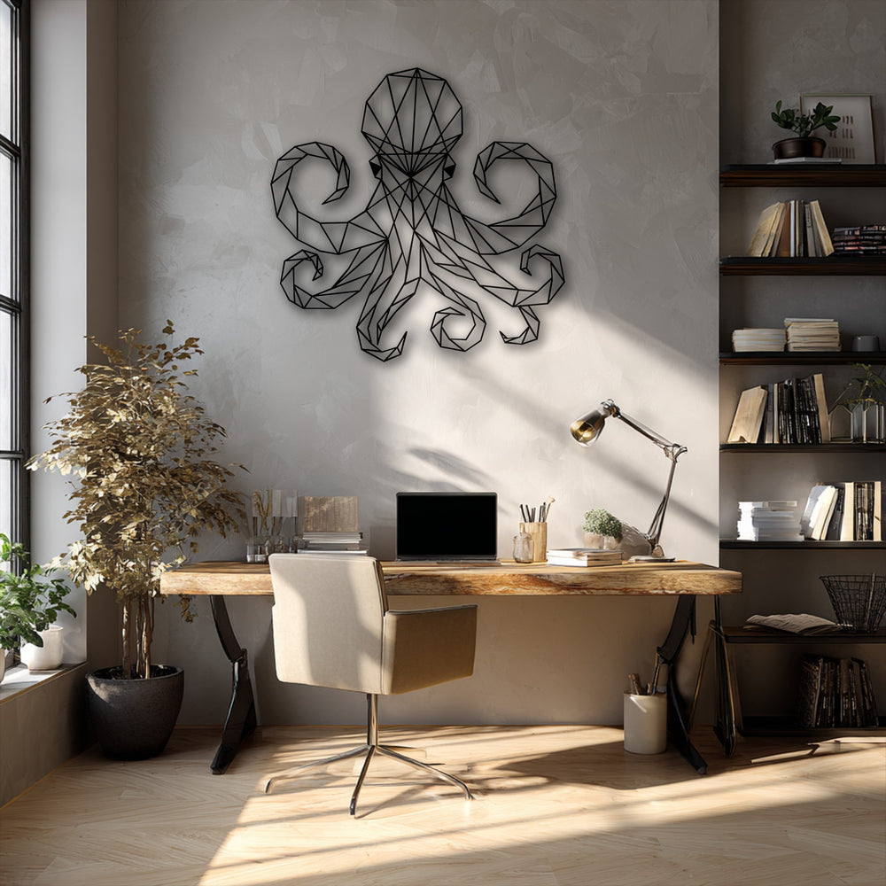 The crisp, precise edges and geometric borders of the Modern Marine Metal Wall Art create a striking decoration wall art piece.
