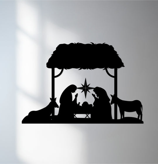 Exploring the abstract quality, this metal wall art evokes the essence of the Nativity with its silhouette design, infusing the space with spiritual decoration wall art.