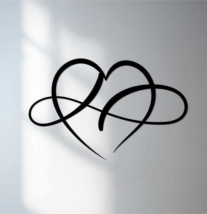 Infinity heart metal wall art