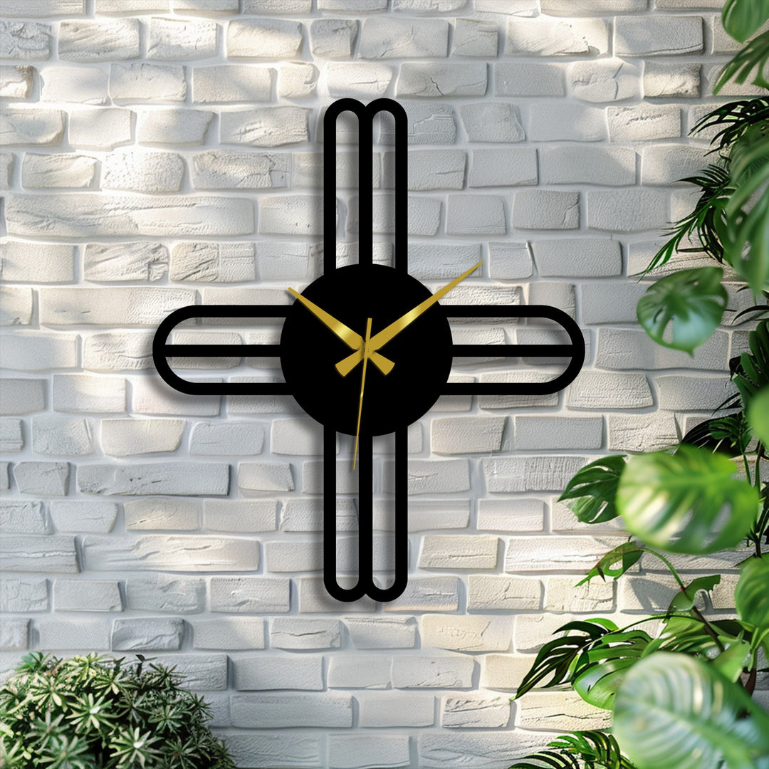 Modern Cross Line Minimalist Metal Wall Clock