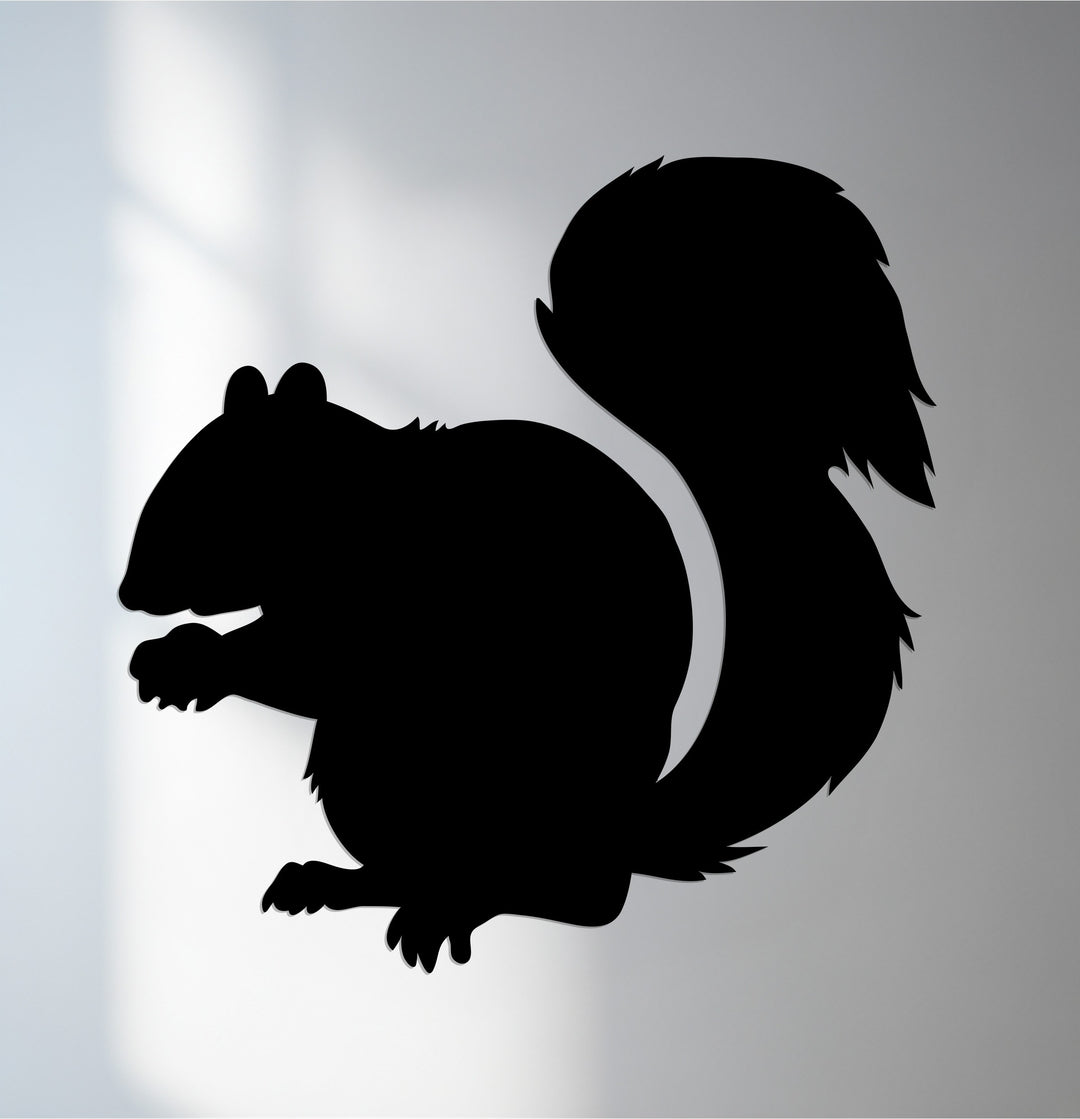 Squirrel silhouette metal wall art for modern home décor