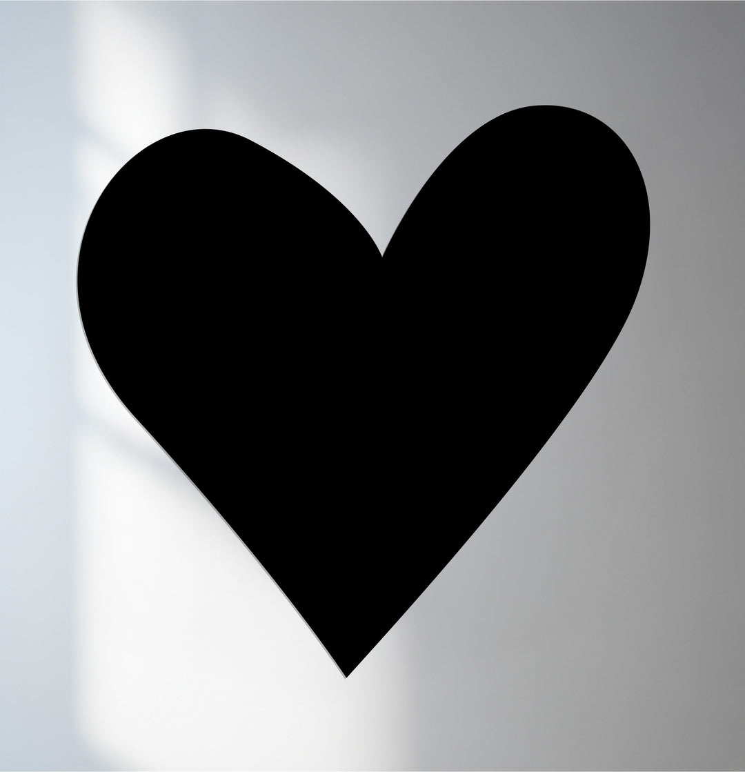 Black heart metal wall art for modern interiors