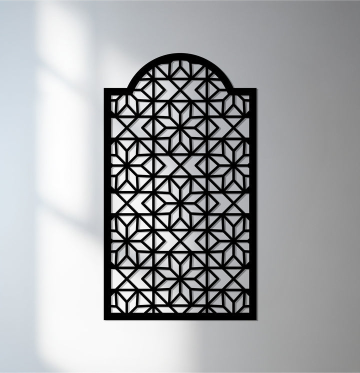 Islamic geometric arch metal wall art