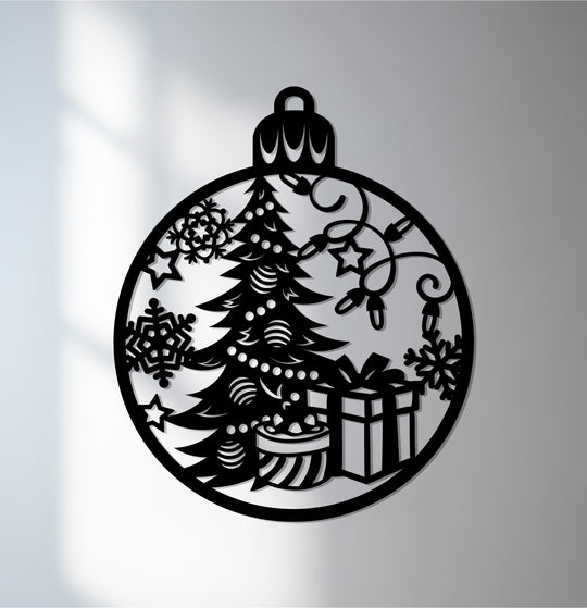 Radiating a cheerful and joyous mood, this festive glow Christmas tree and gift decorative metal art piece evokes the spirit of the holidays.