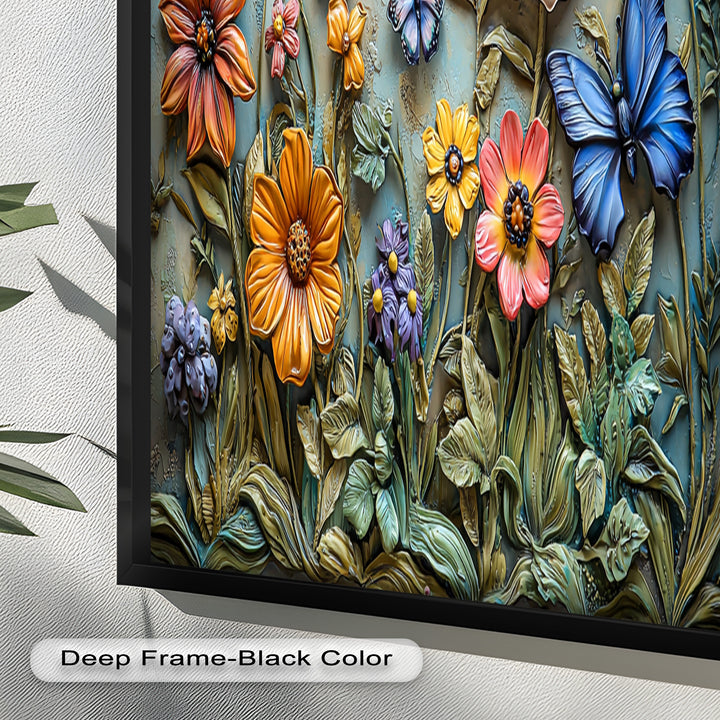 Vibrant Butterfly Flower – Textured Floral Oil Painting