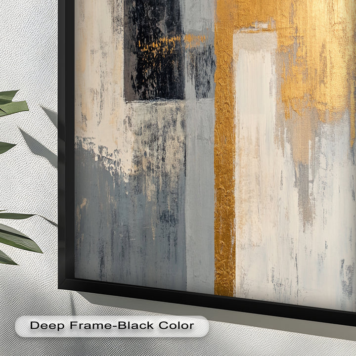 Golden Edge Abstract – Moderne Ölgemälde