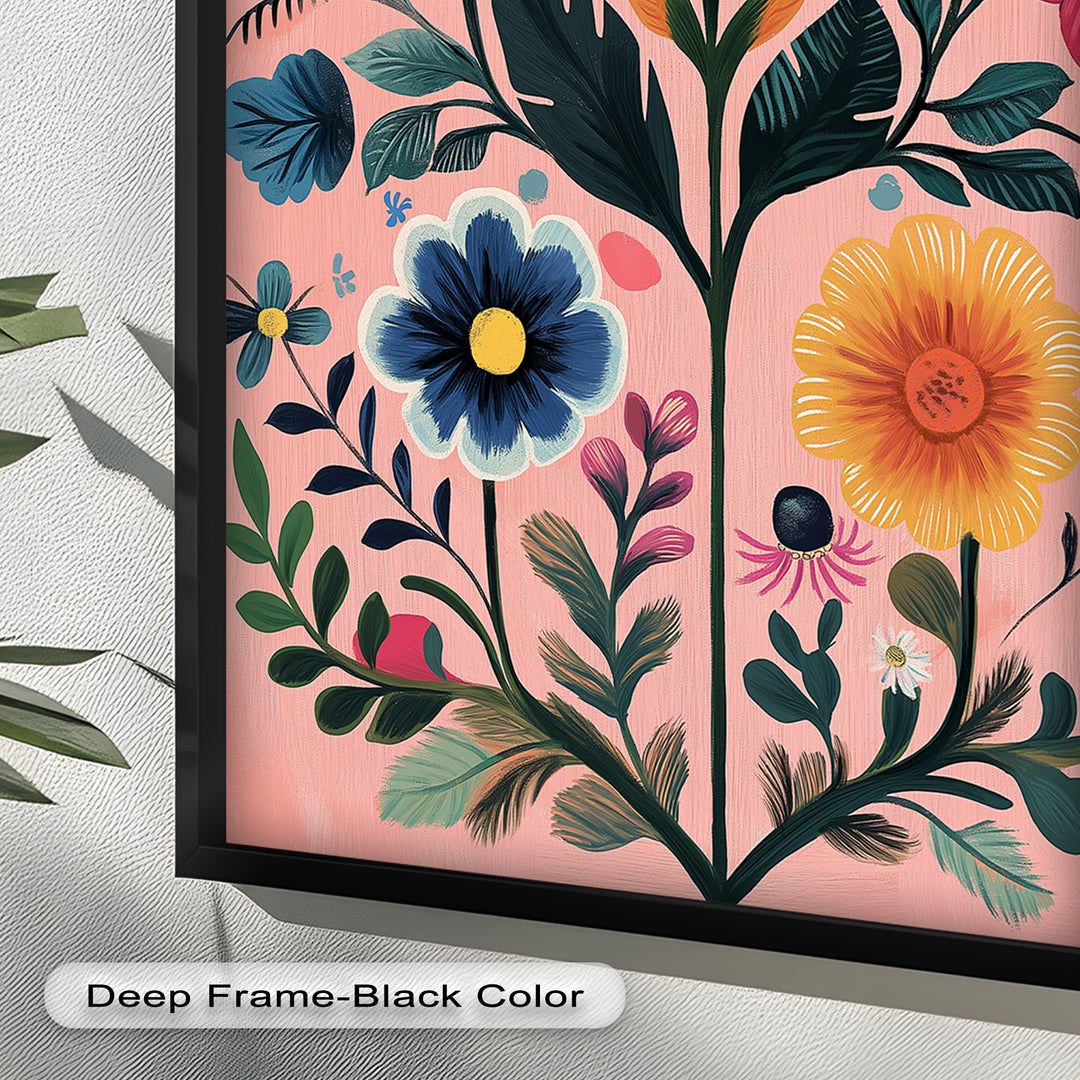 Blossom Carnival – Whimsical Boho Flower Oil Painting
