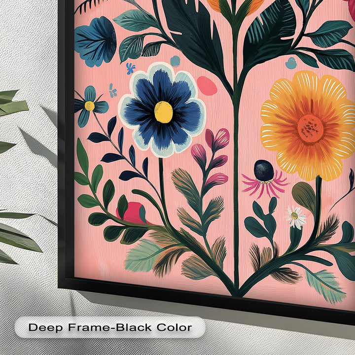 Blossom Carnival – Whimsical Boho Flower Oil Painting