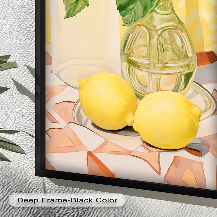Lemon & Green Leaf Decor - Still Life Oil Painting