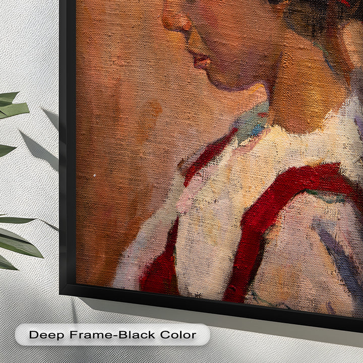 Side Portrait of a Young Woman in Red Ribbon - Picasso Oil Painting
