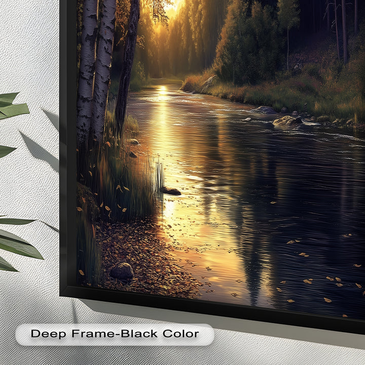 Sonnenuntergang Fluss Wandkunst - Landschaft Ölgemälde