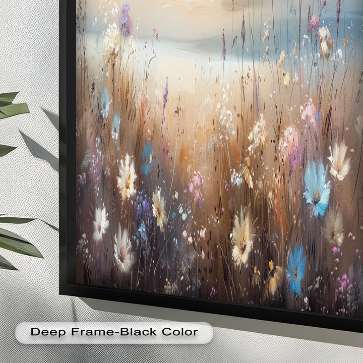 Spring Wildflowers Landscape – Tranquil Nature Oil Painting