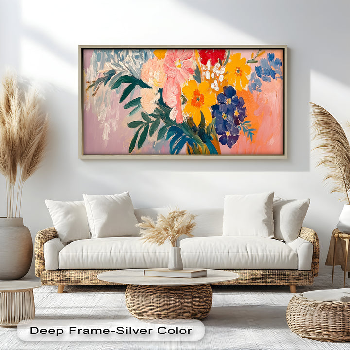 Boho Bloom – Fauvistisches Blumenölgemälde