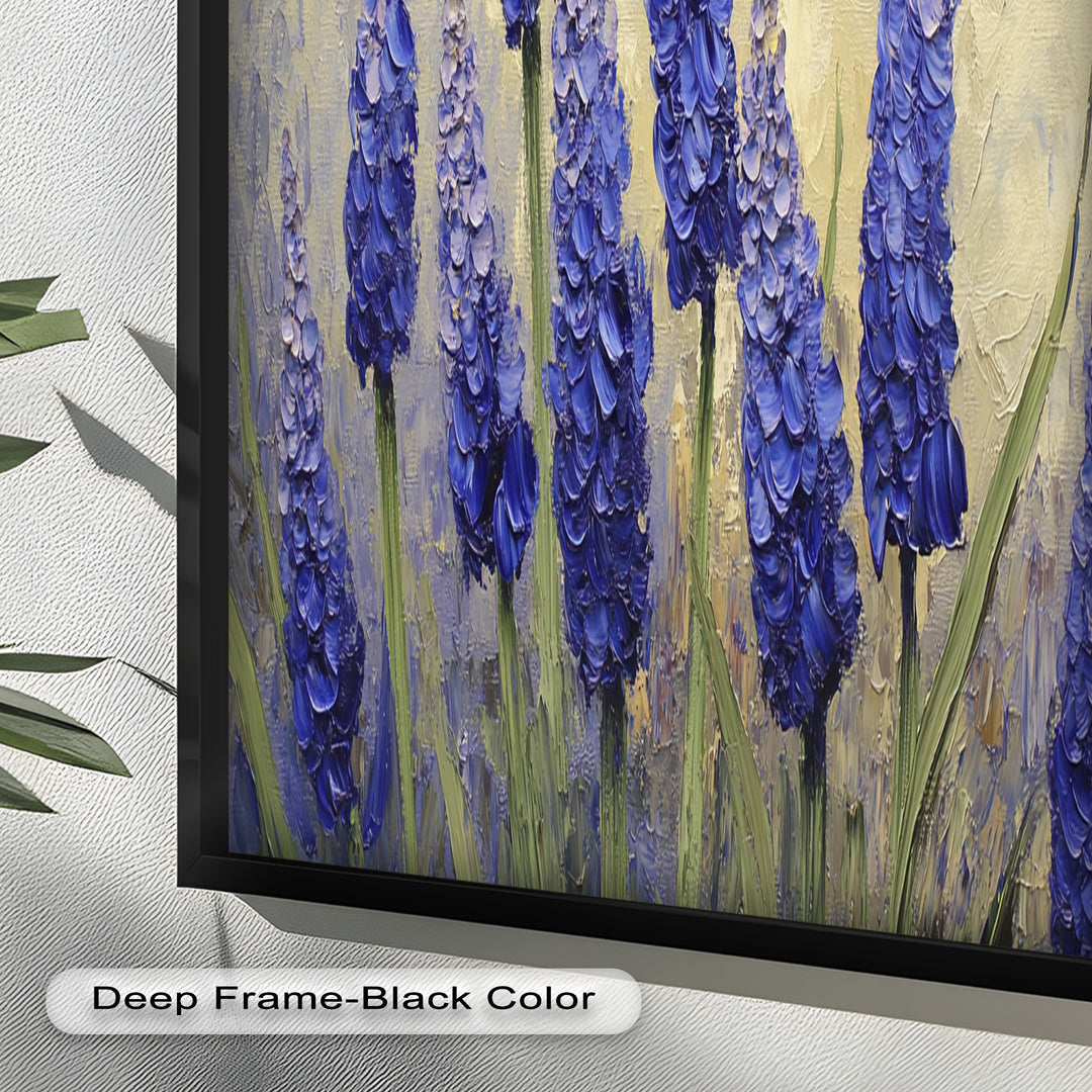 Lavender Spires in Bloom – Purple Blossom Flower Oil Painting