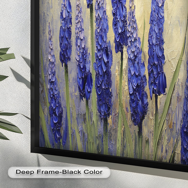 Lavender Spires in Bloom – Purple Blossom Flower Oil Painting