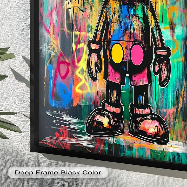 Crowned Chaos – Neon Royal KAWS Oil Painting