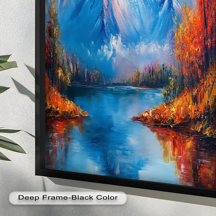 Incredible Stunning Mountain Landscape – Framed Nature Oil Painting