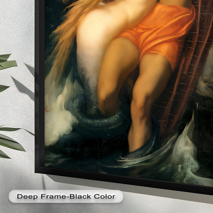 The Embrace of the Sea – Romantic Mythological Nude Oil Painting