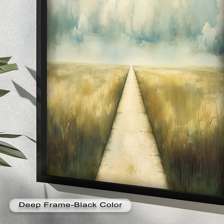 Cloudy Sky Wall Art – Minimal Landscape Oil Painting