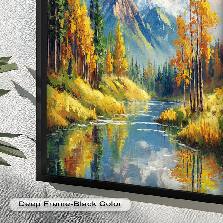 Golden Autumn Peaks – Mountain Landscape Oil Paintings