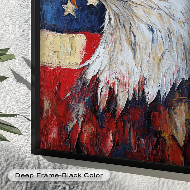 Amerikanischer Weißkopfseeadler Portrait - Patriotisches Ölgemälde