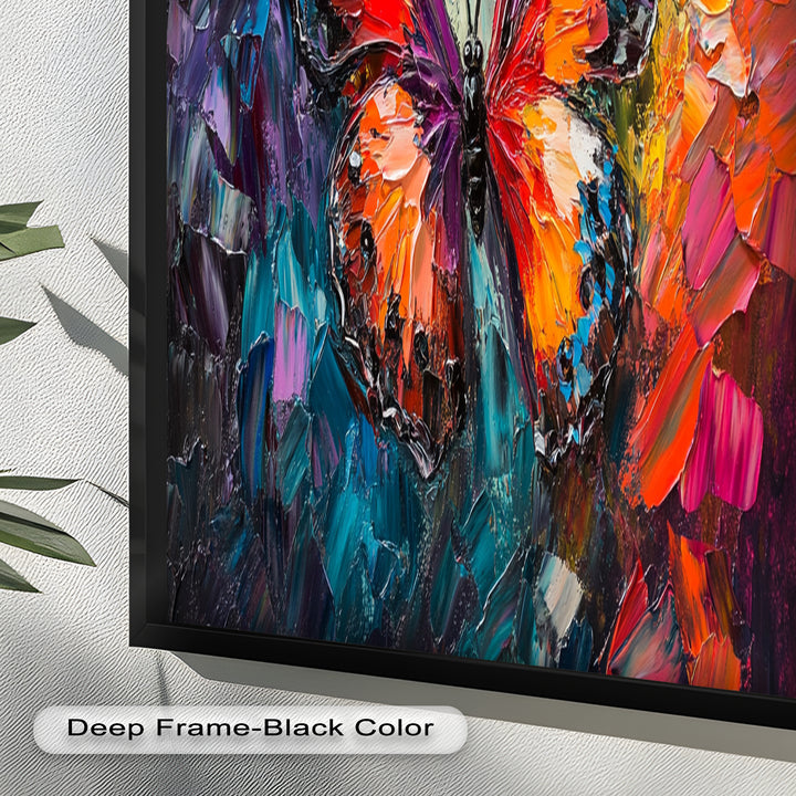 Radiant Butterfly in Blooming Spectrum - Animal Oil Painting