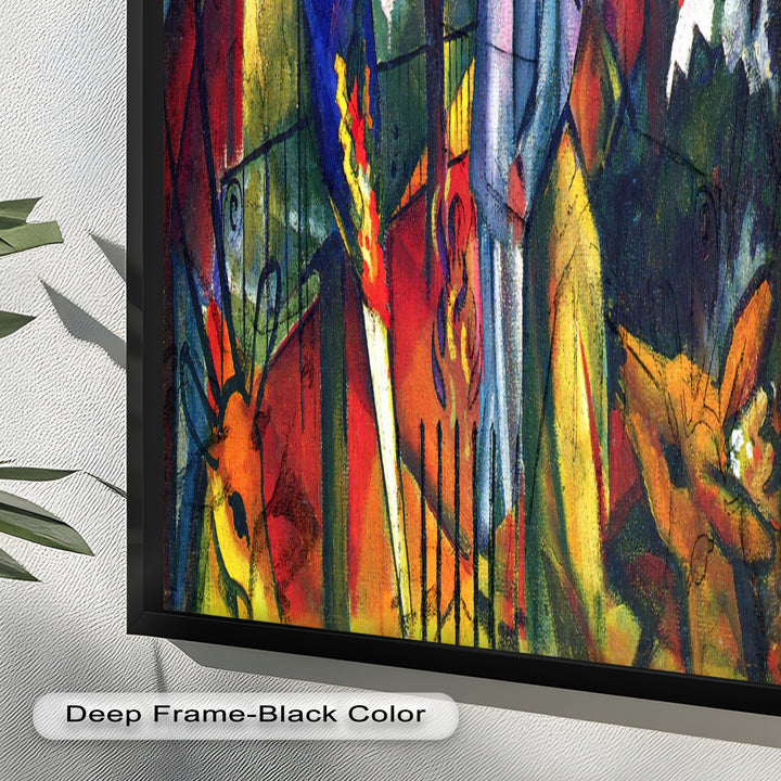 Tropical Garden with Parrots and Men – Modern Oil Painting