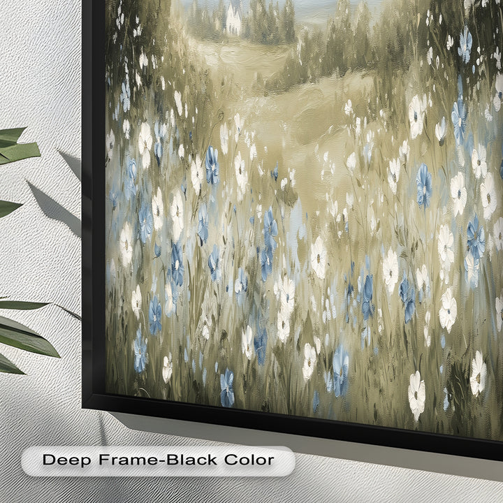 Wildflower Field Wall Art – Landscape Oil Painting