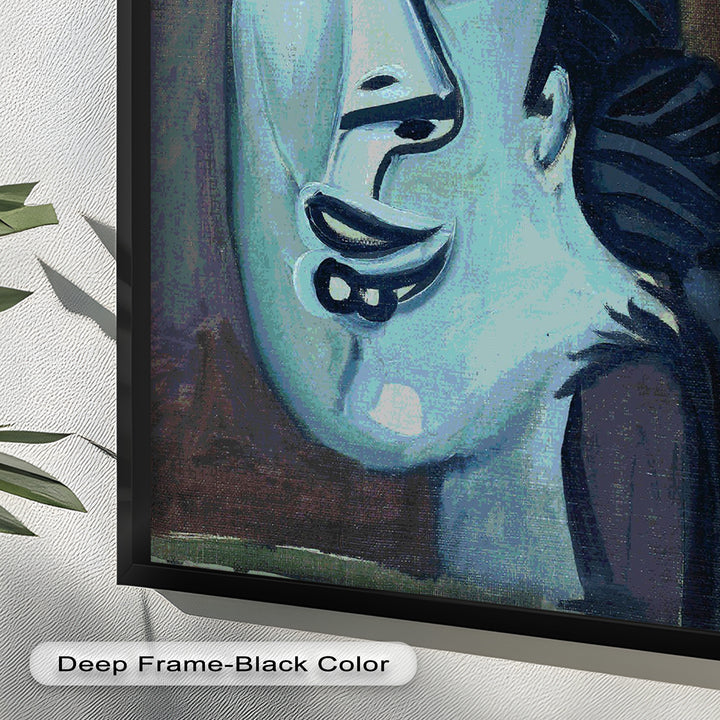 Twilight Reflections – Blue Cubist Woman Picasso Oil Painting