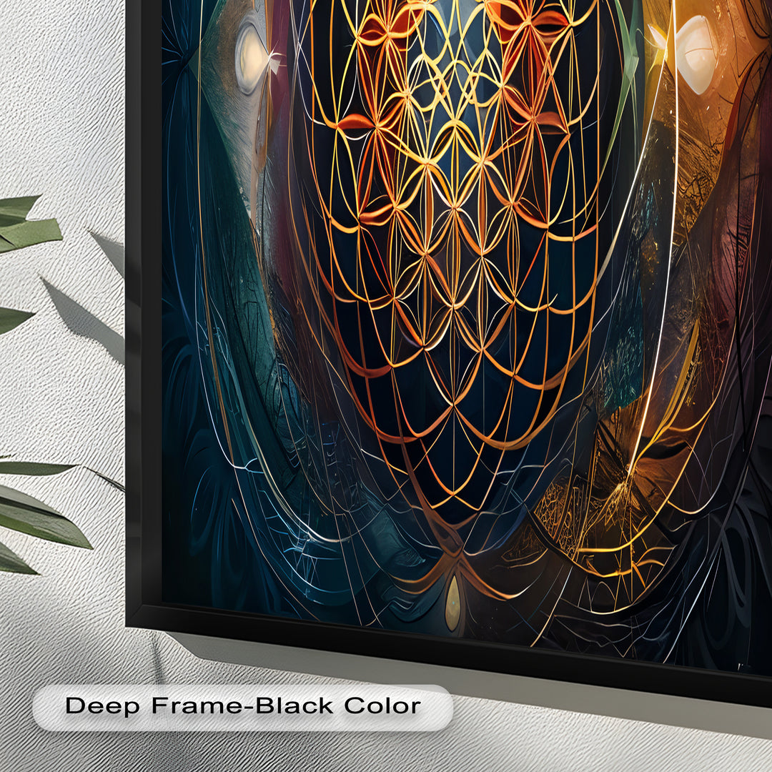 Spiritual Wall Art-Sacred Geometry Flower of Life Oil Painting