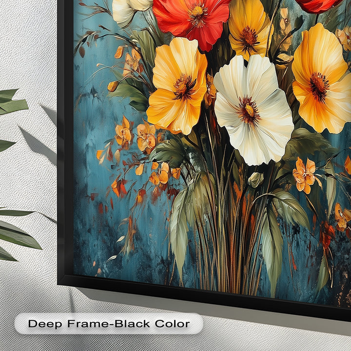 Vibrant Harmony – Multicolored Bloom Bouquet Flower Oil Painting