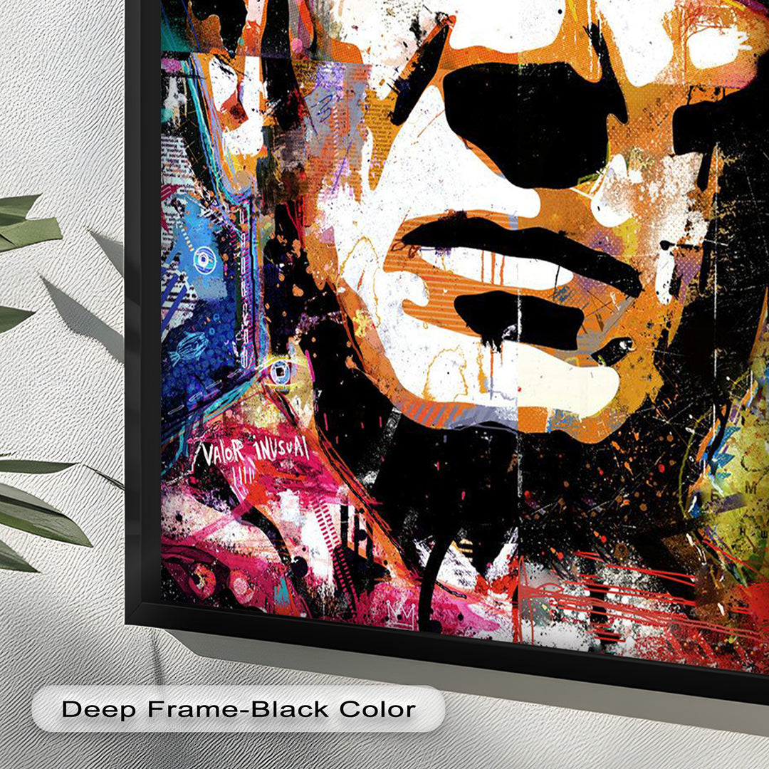 Abstract Urban Face Portrait Wall Art – Pop Art Oil Painting