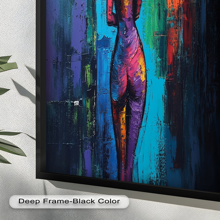 Radiant Contours – Bold Abstract Figurative Oil Painting