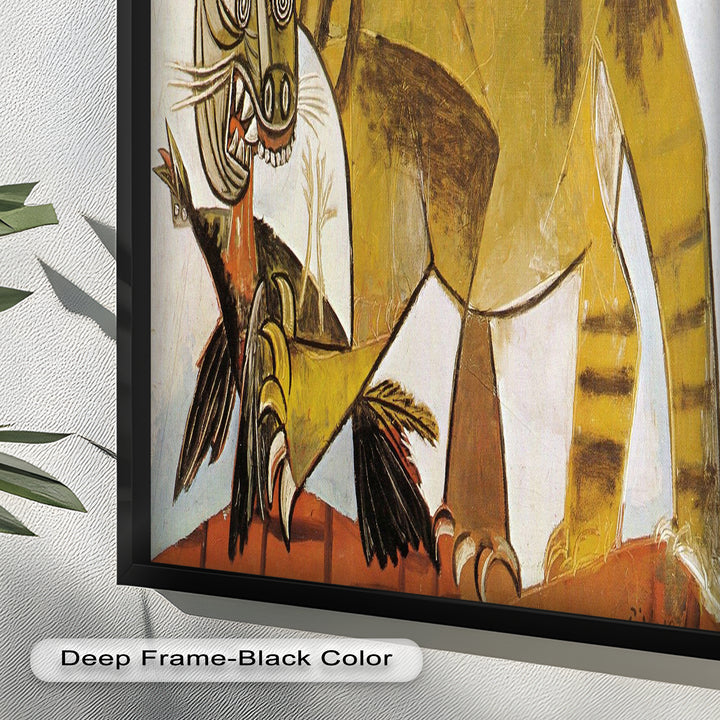 Wild Cat and Bird by Pablo Picasso – Cubist Oil Painting