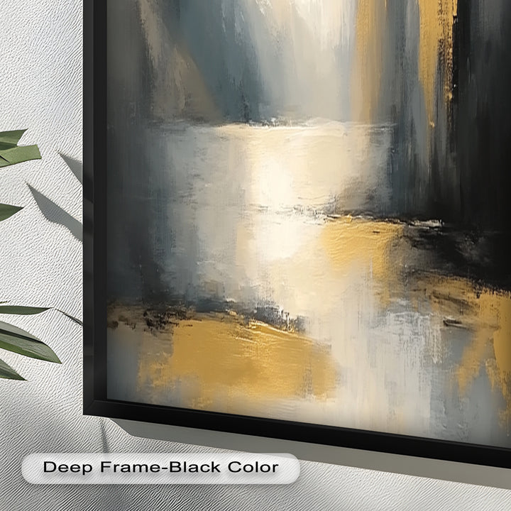 Serene Waterfall Abstract – Neutral Modern Oil Painting