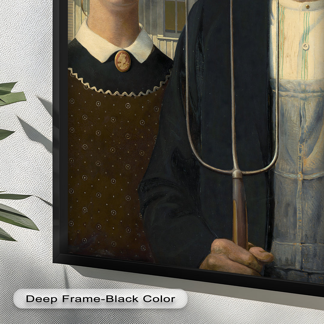 American Gothic – Ikonisches Porträt des Mittleren Westens, historisches Ölgemälde