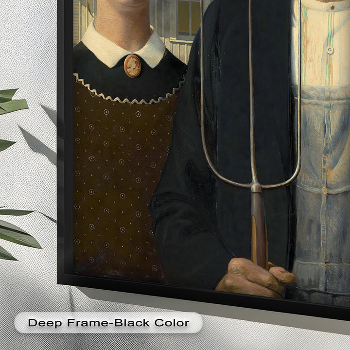 American Gothic – Ikonisches Porträt des Mittleren Westens, historisches Ölgemälde
