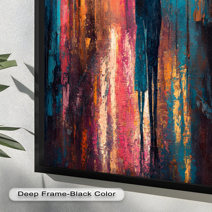 Evening Embrace – Lovers Under City Lights Love Oil Painting