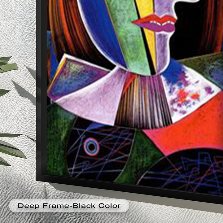 Vibrant Woman with a Flower Hat – Picasso Oil Painting