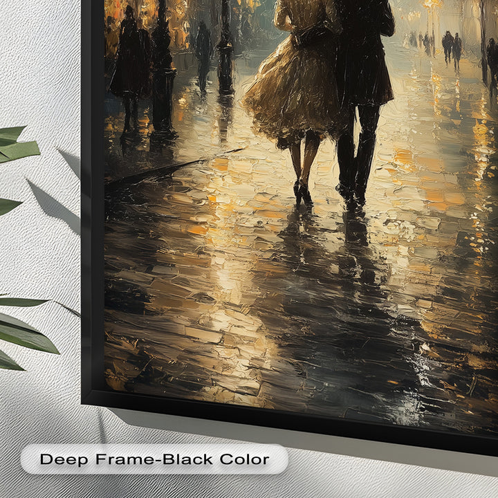 Romantic Couple in Evening Light - Love Oil Painting