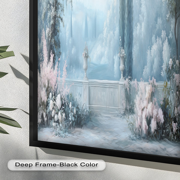 Serene Garden Terrace – Landscape Oil Painting